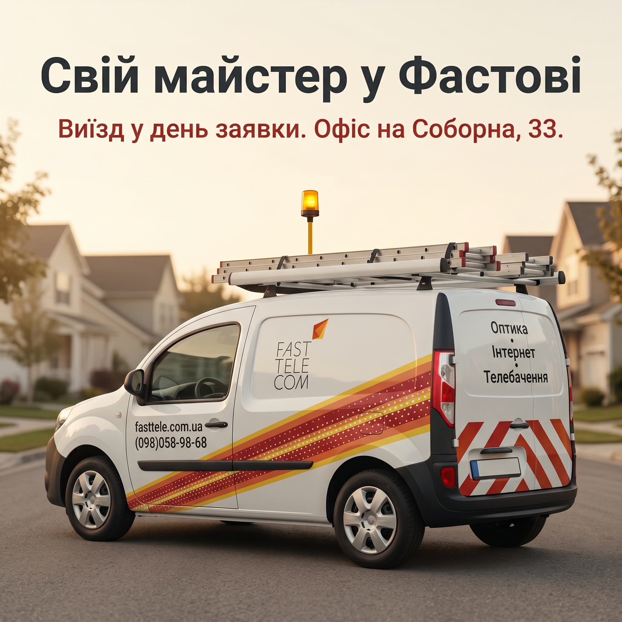 Власна монтажна машина FASTTELECOM — виїзд у день заявки